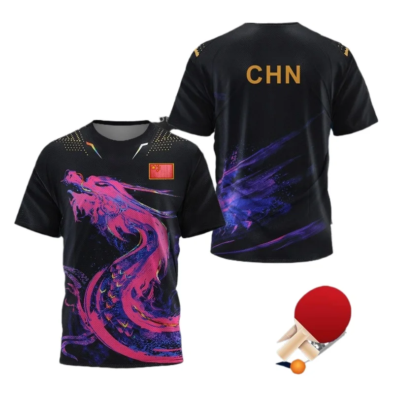 Table Tennis Zhang Jike - Maglietta Grafica Dragon Table Tennis per